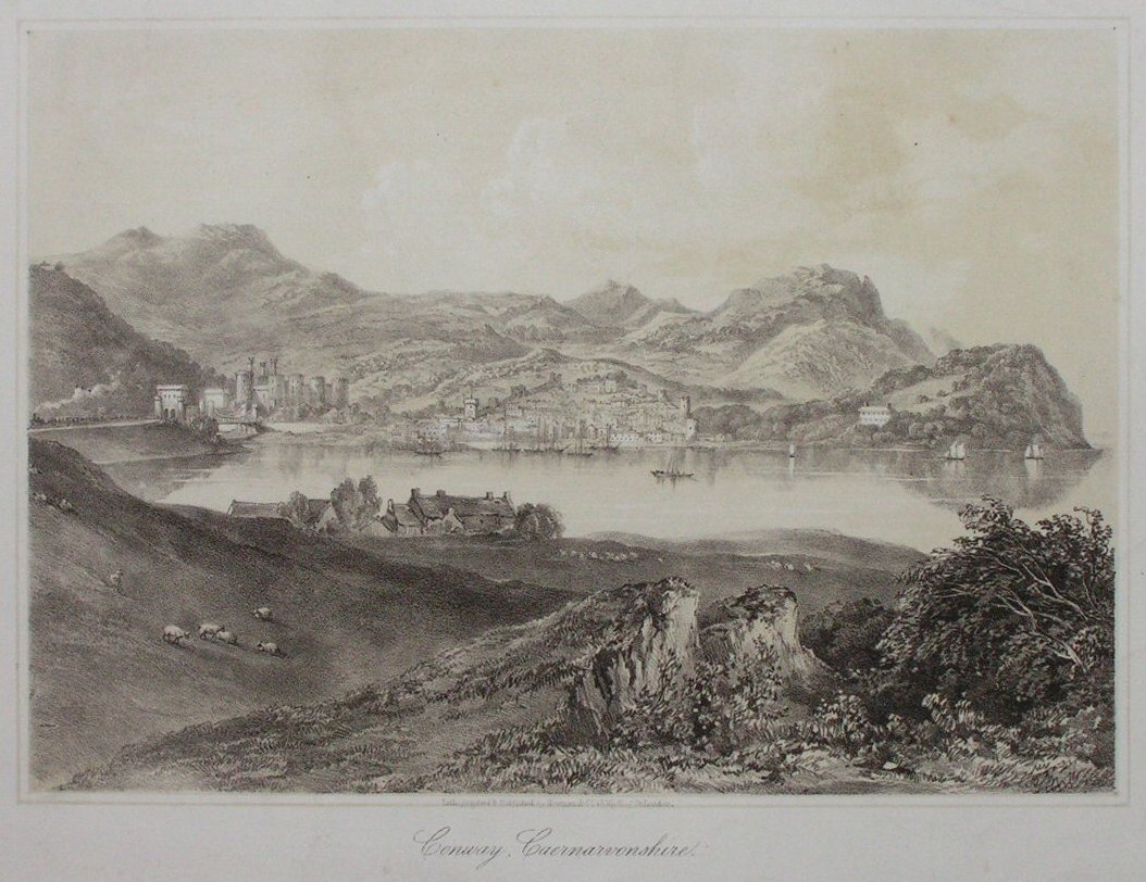 Lithograph - Conway, Caernarvonshire. - Newman